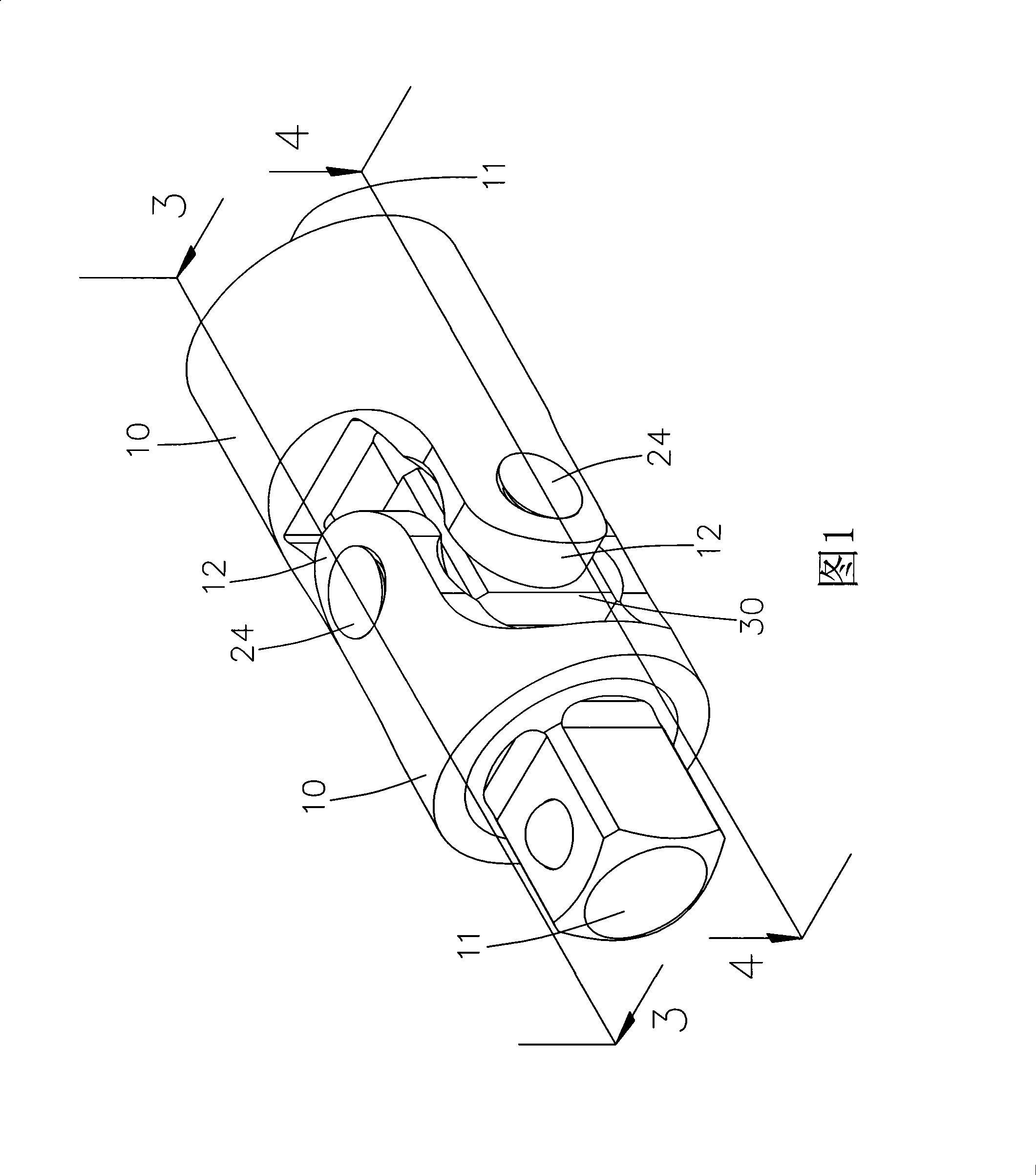 Pin joint structure for universal joint