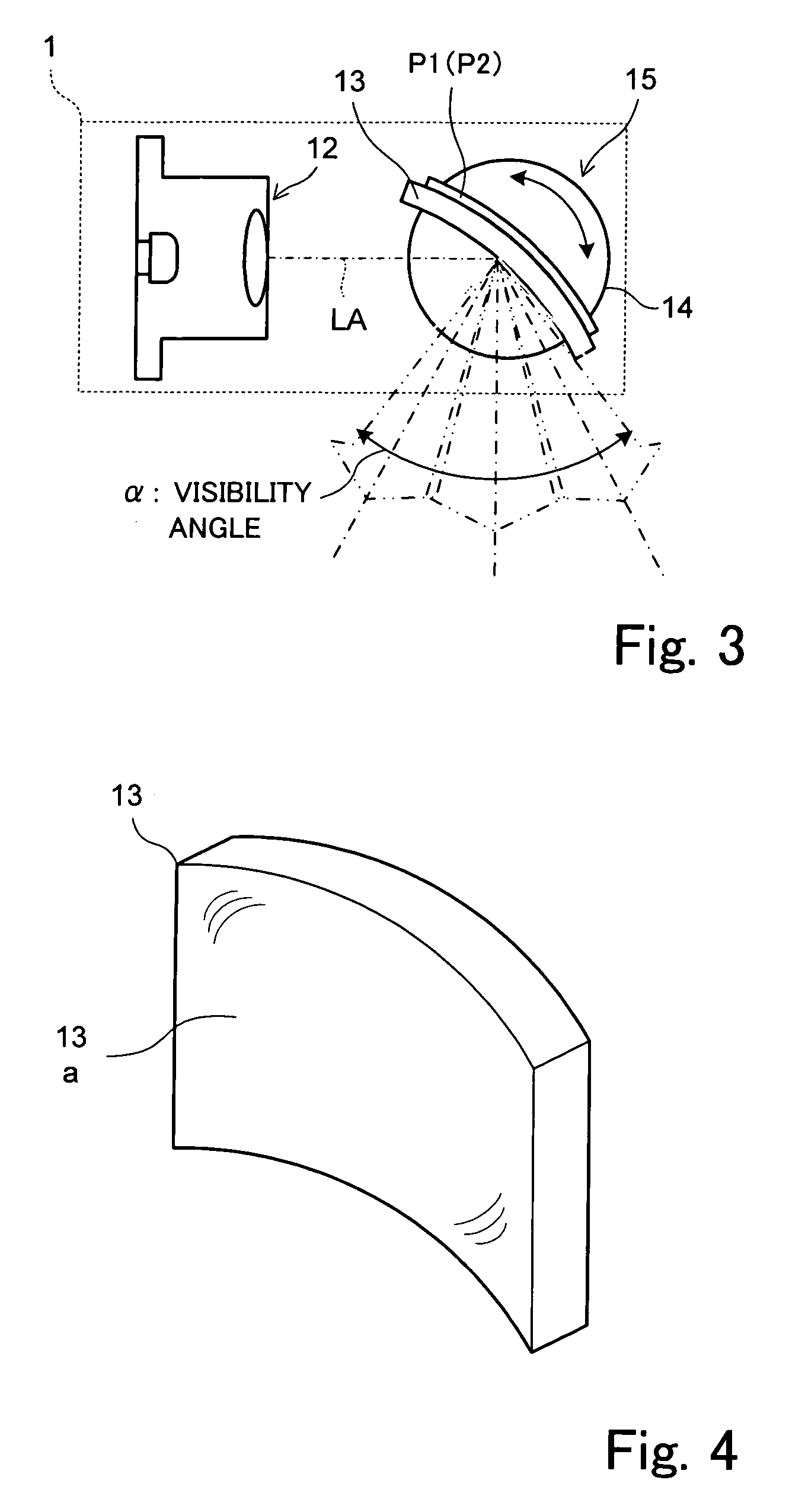 Distance measuring device and laser beam projector therefor