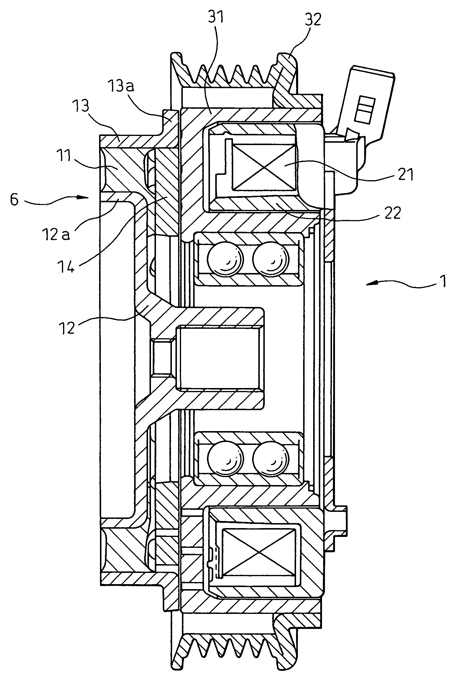 Electromagnetic clutch with elastic member easily melted