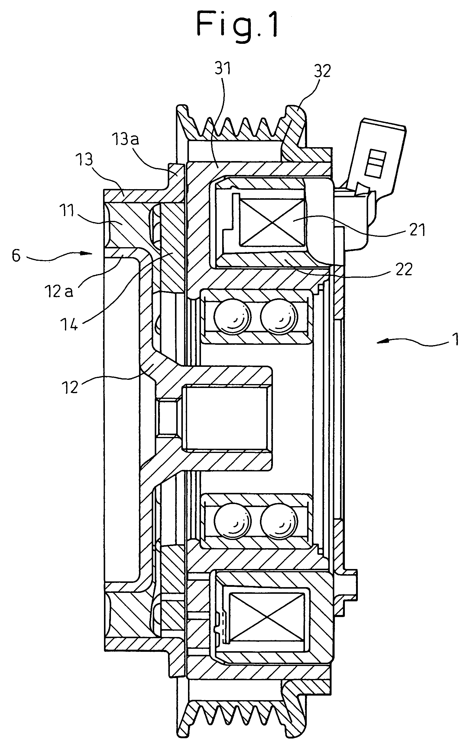 Electromagnetic clutch with elastic member easily melted