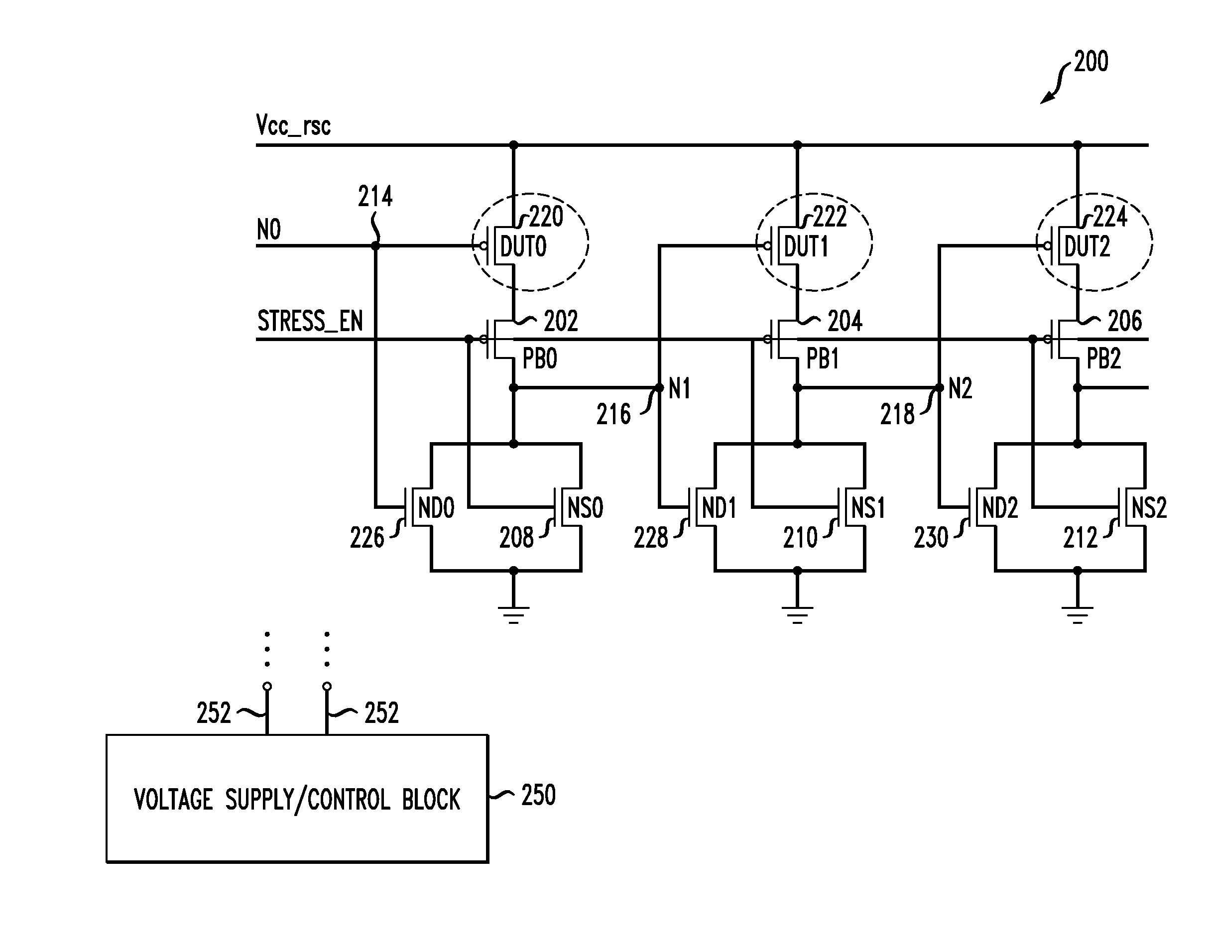 Circuits and design structures for monitoring nbti (negative bias temperature instability) effect and/or pbti (positive bias temperature instability) effect