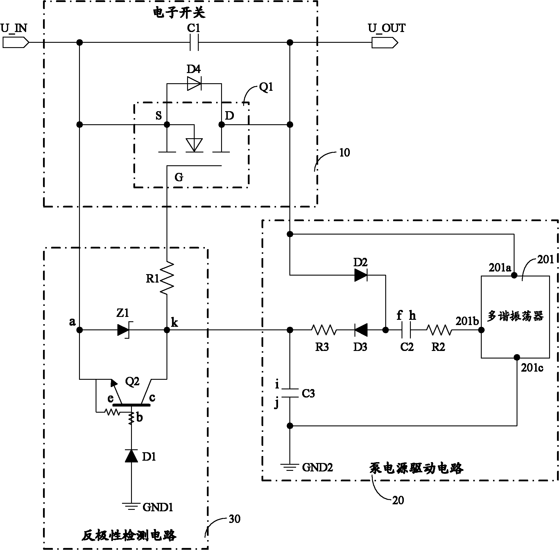 Reversed polarity protection circuit of power supply