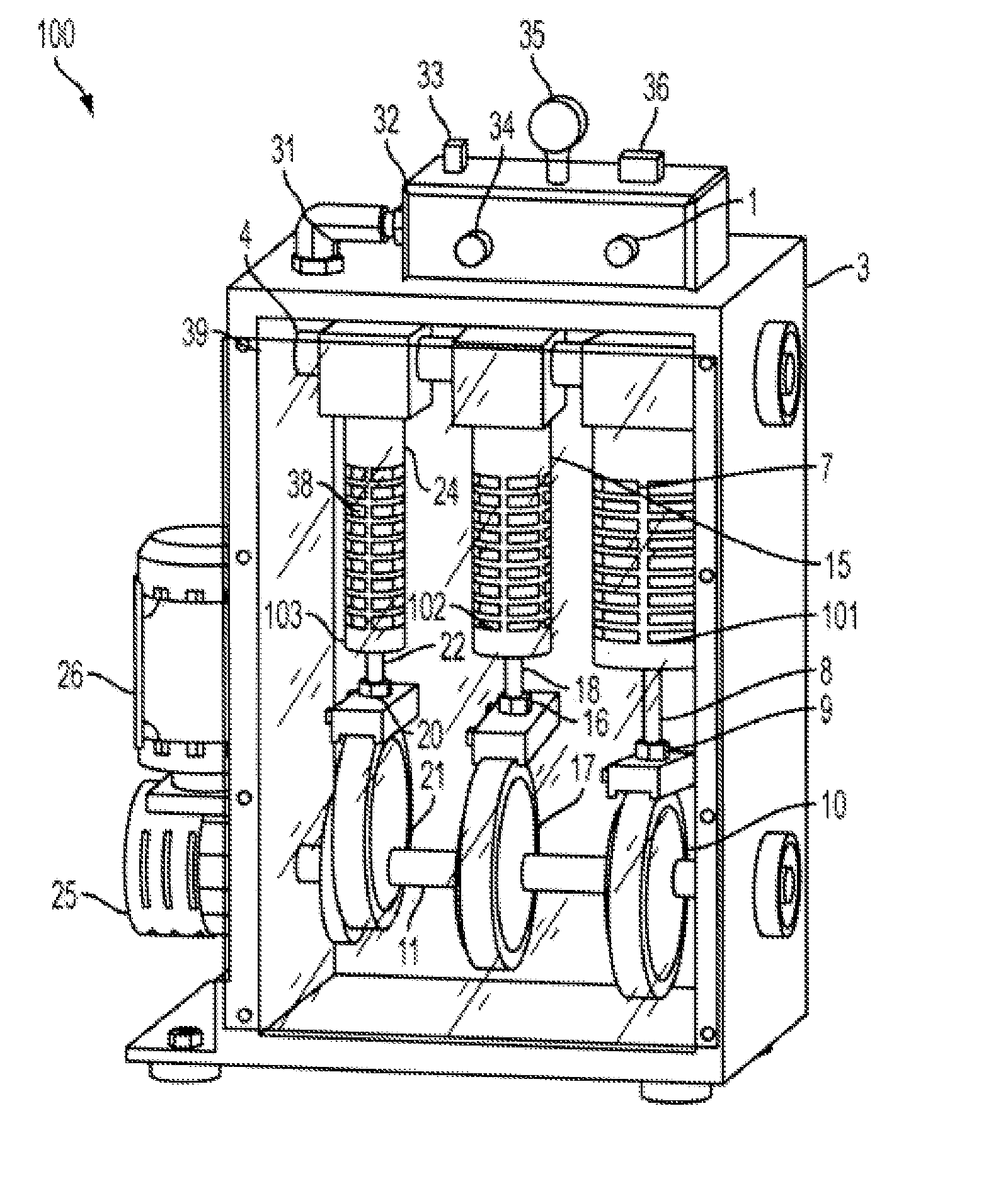 Filling machine for highly compressed gas