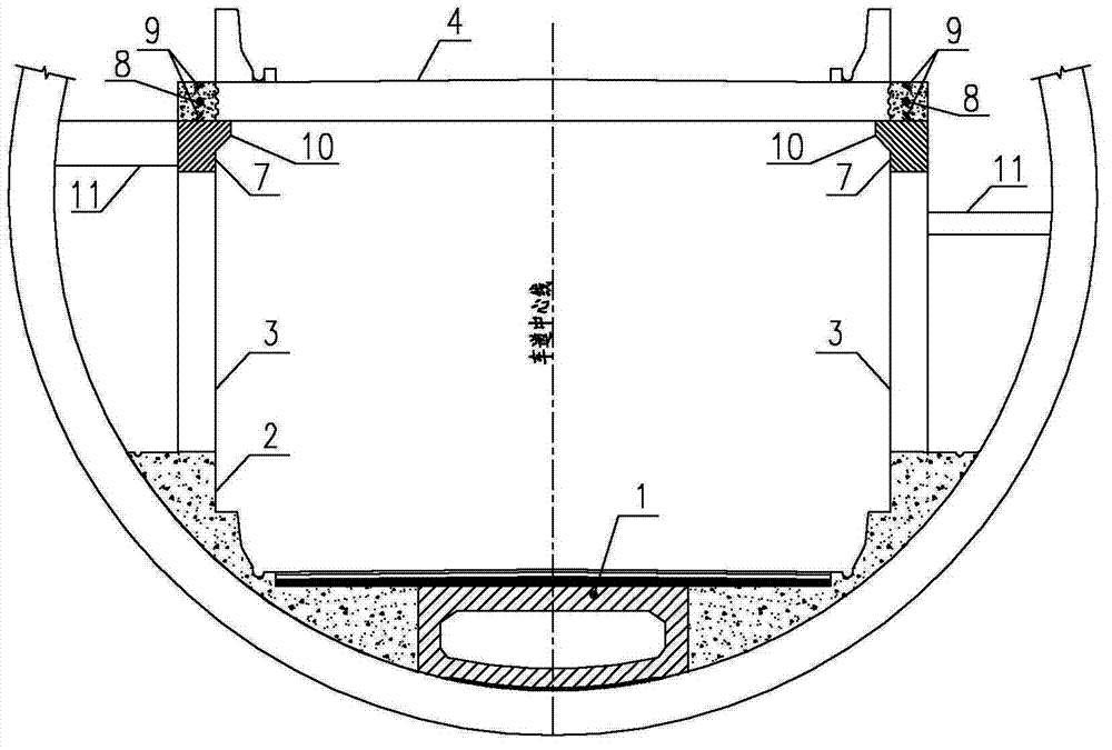 Internal double-layer prefabricated traffic lane structure of shield tunnel