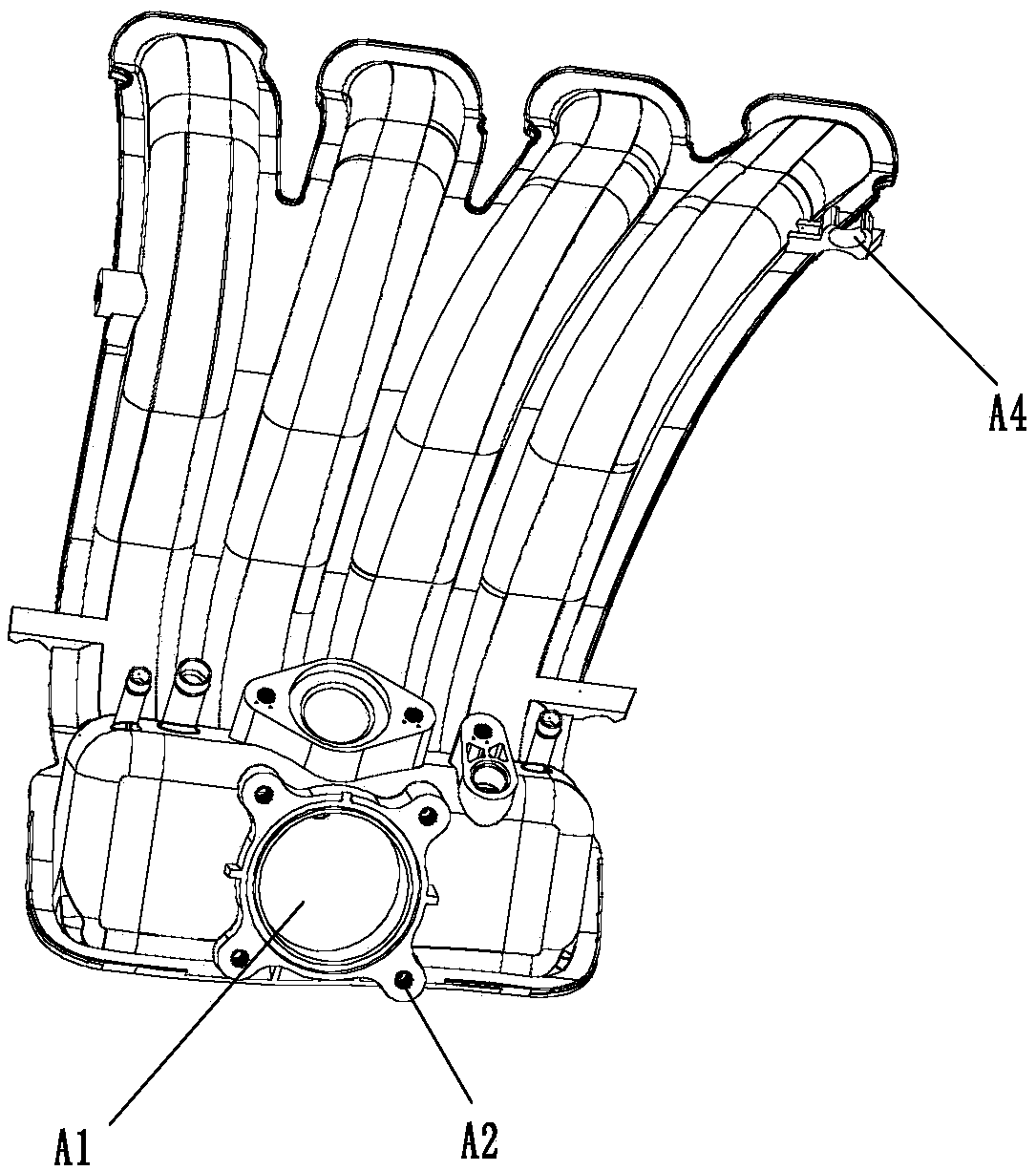 Preparation method of plastic manifold for air intake system of micro car engine