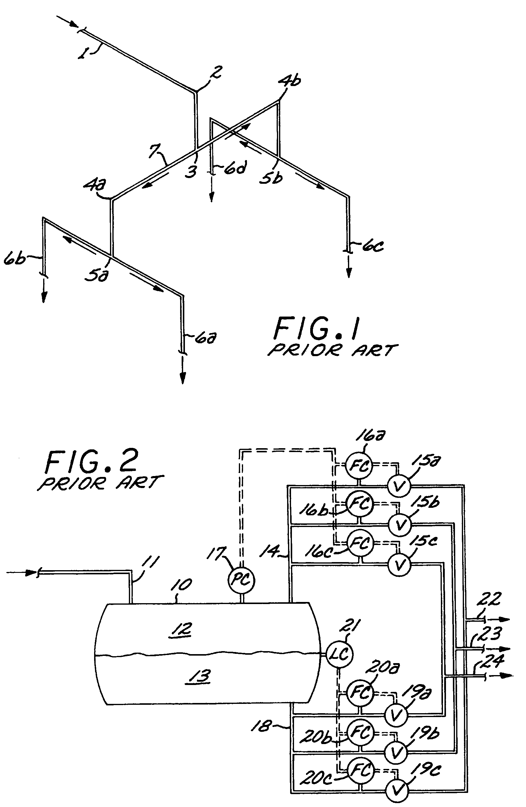 Device for splitting a two-phase stream into two or more streams with the desired vapor/liquid ratios