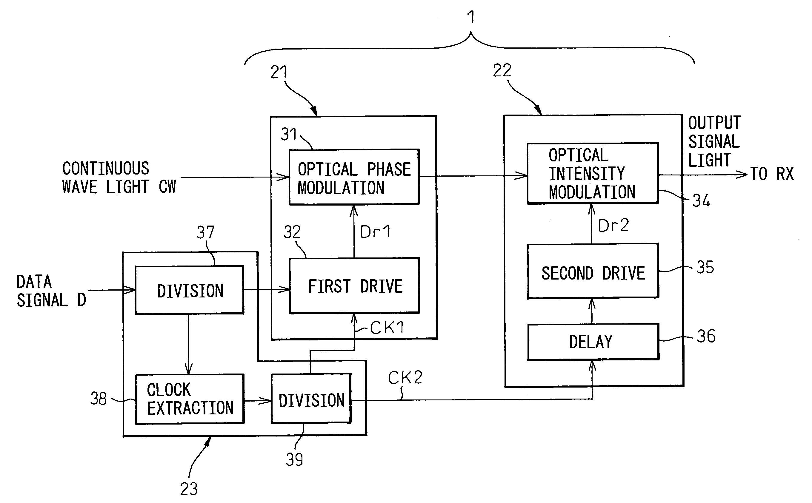 Optical transmitter and drive method of same