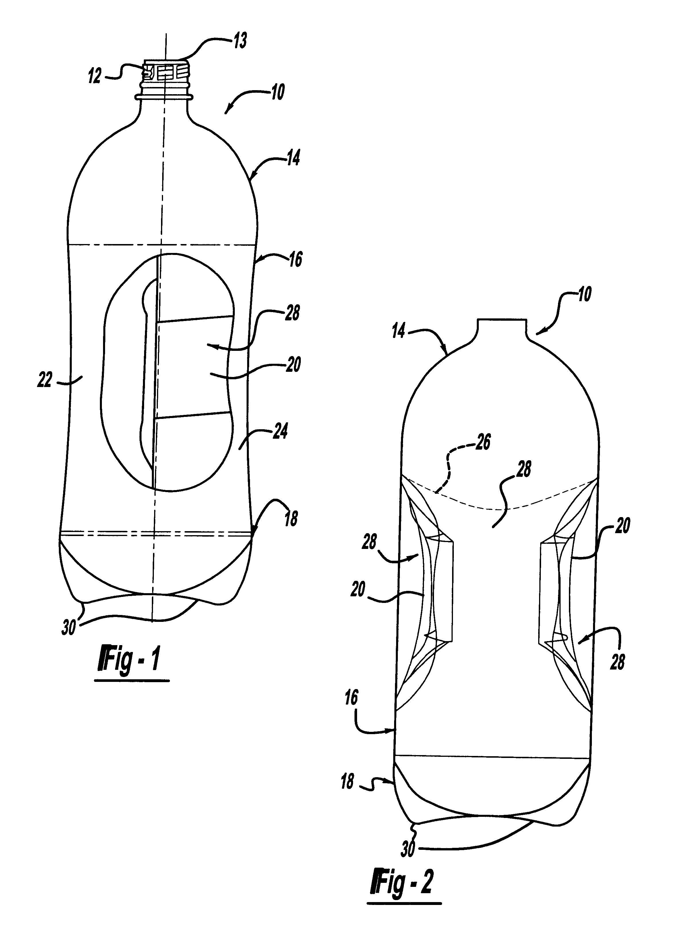 Non-rocking, webbed container for carbonated beverages