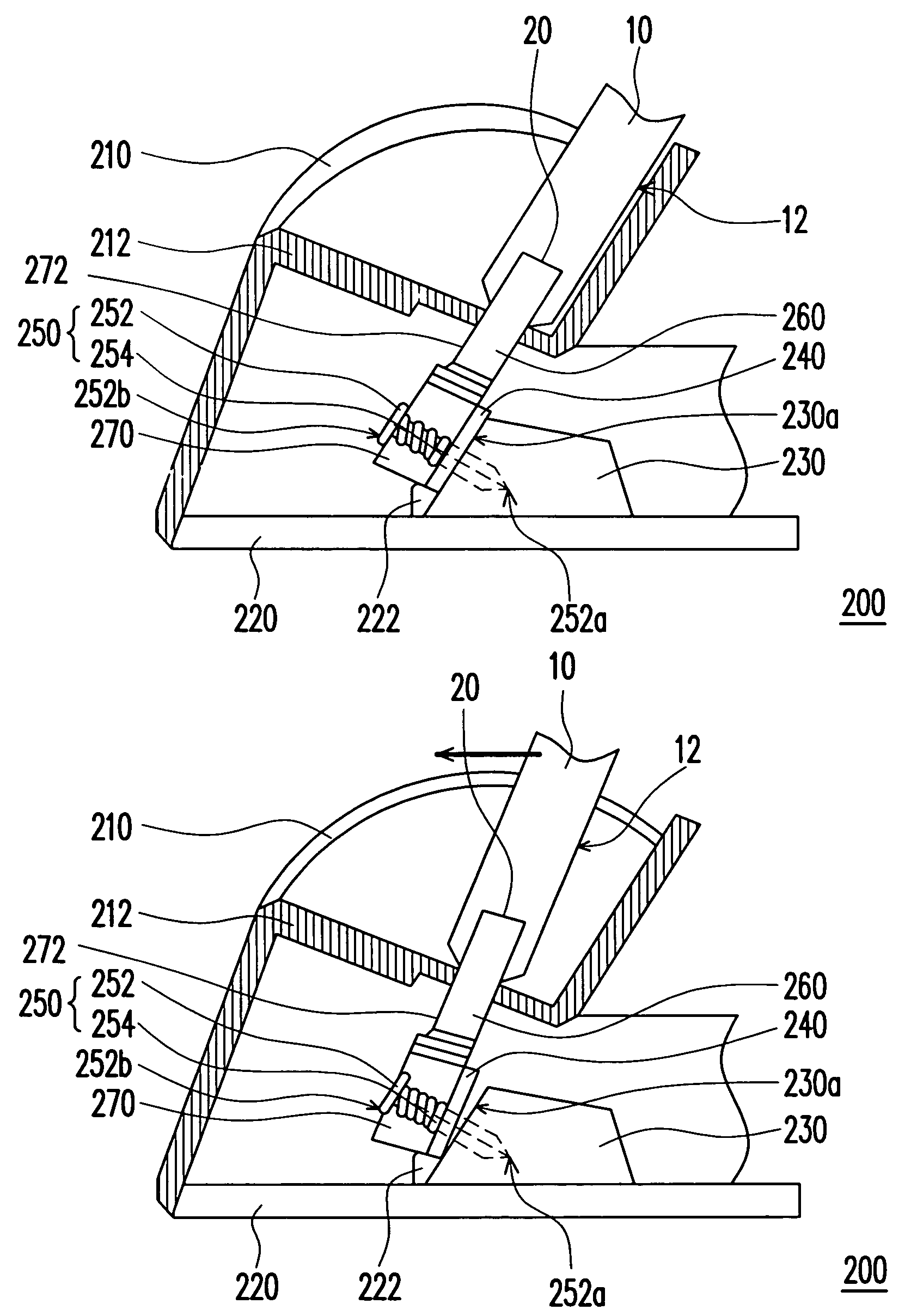 Recoverable connector structure and cradle having the same