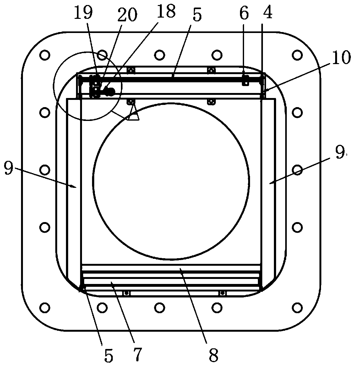 Fusion device glass window pollution protection electric control movable diaphragm