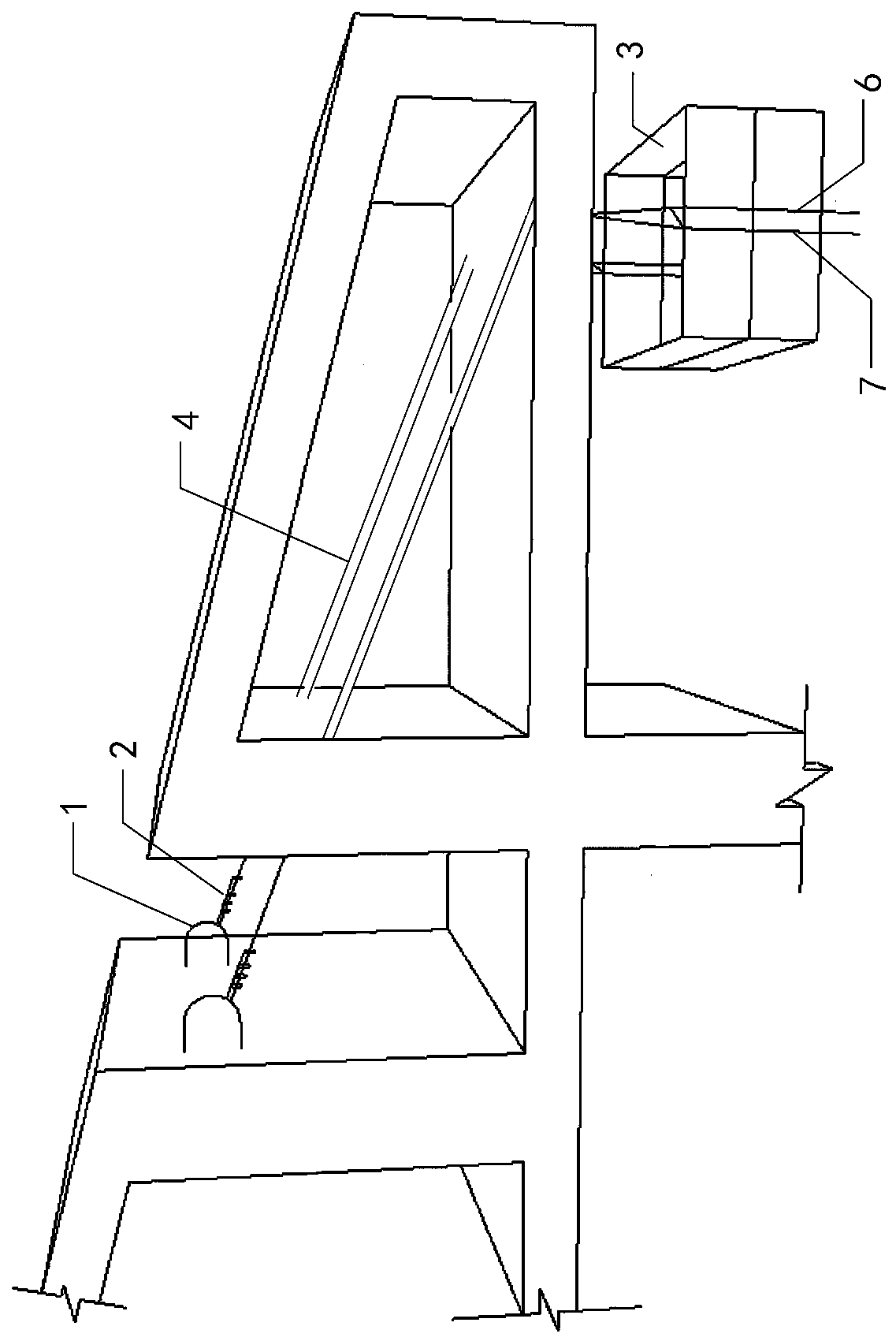 Support-free balance-weight-free hanging basket hanging structure and construction method thereof