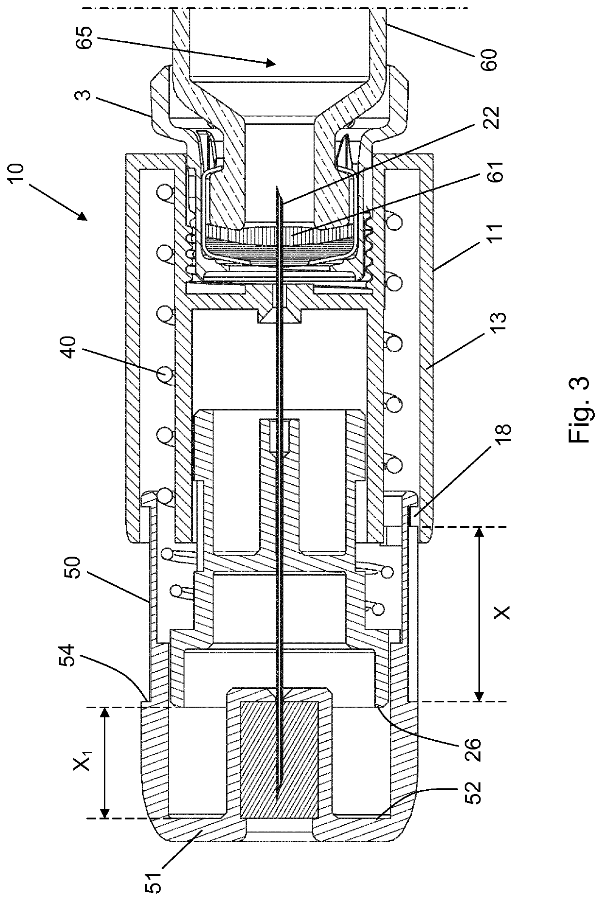 Needle unit with floating needle hub