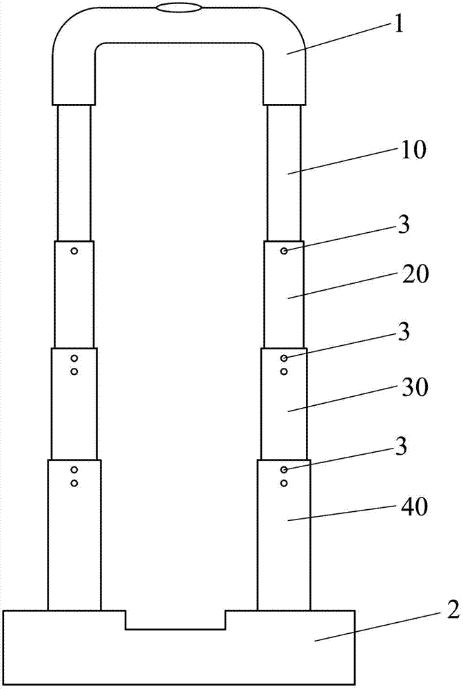 Easily extendable luggage pull rod provided with a plurality of loop bar sections