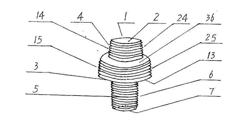 Three different thread driving and reversing anti-theft screw