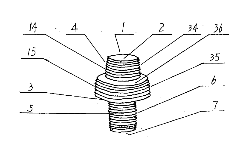 Three different thread driving and reversing anti-theft screw