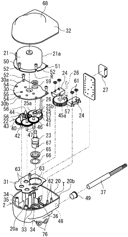 Rotary valve with actuator and actuator for the rotary valve