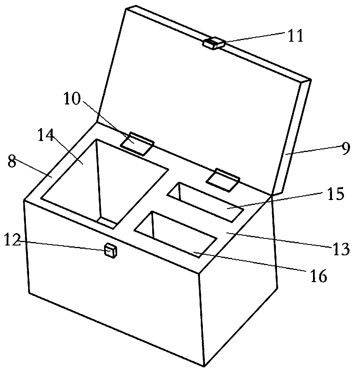 Nursing box for cleaning wounds and control method of nursing box