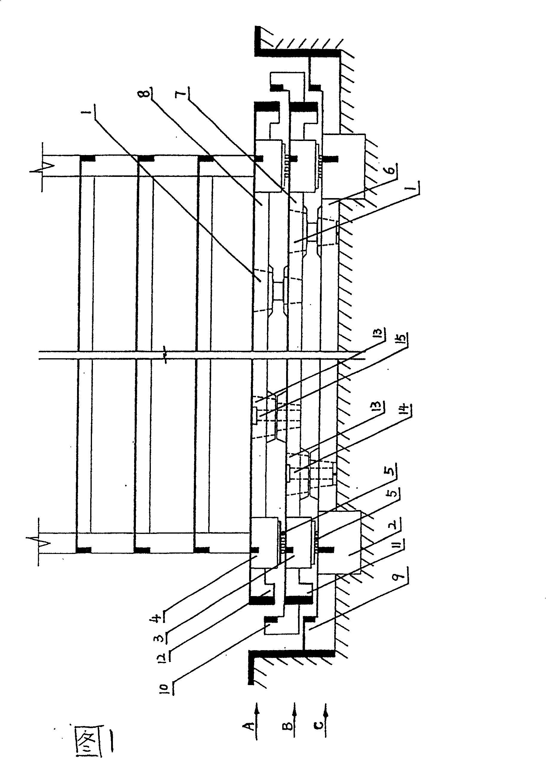 Composite device of building vibration isolation layer