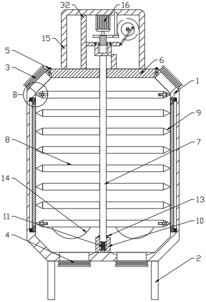 Concrete stirring device for constructional engineering
