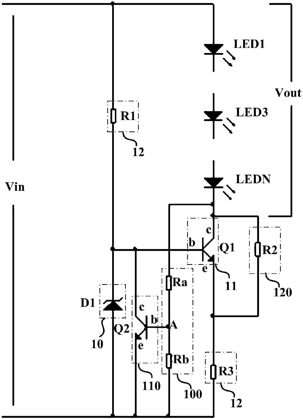 Linear constant current circuit for overvoltage protection
