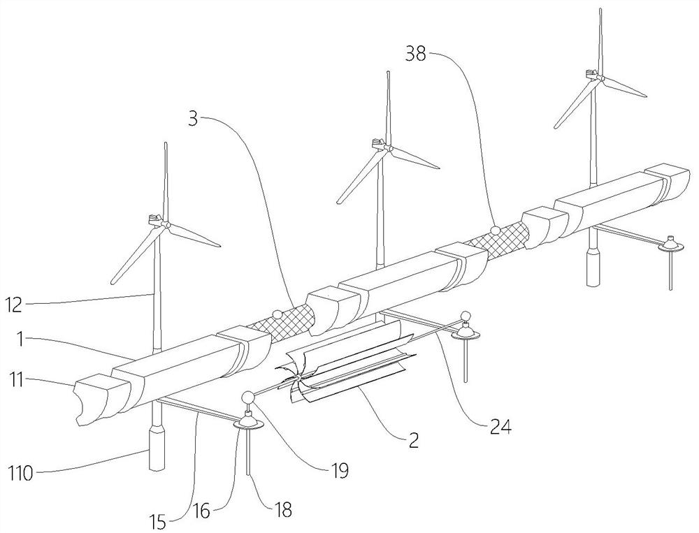 Ocean power generation equipment for collecting ocean litter