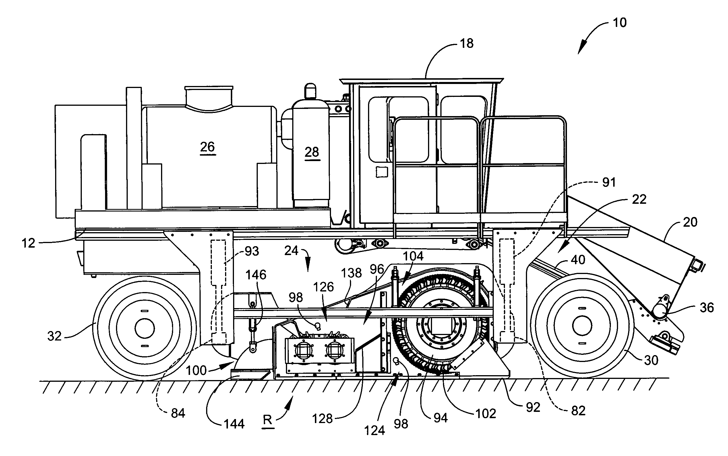 Pavement recycling machine and method of recycling pavement