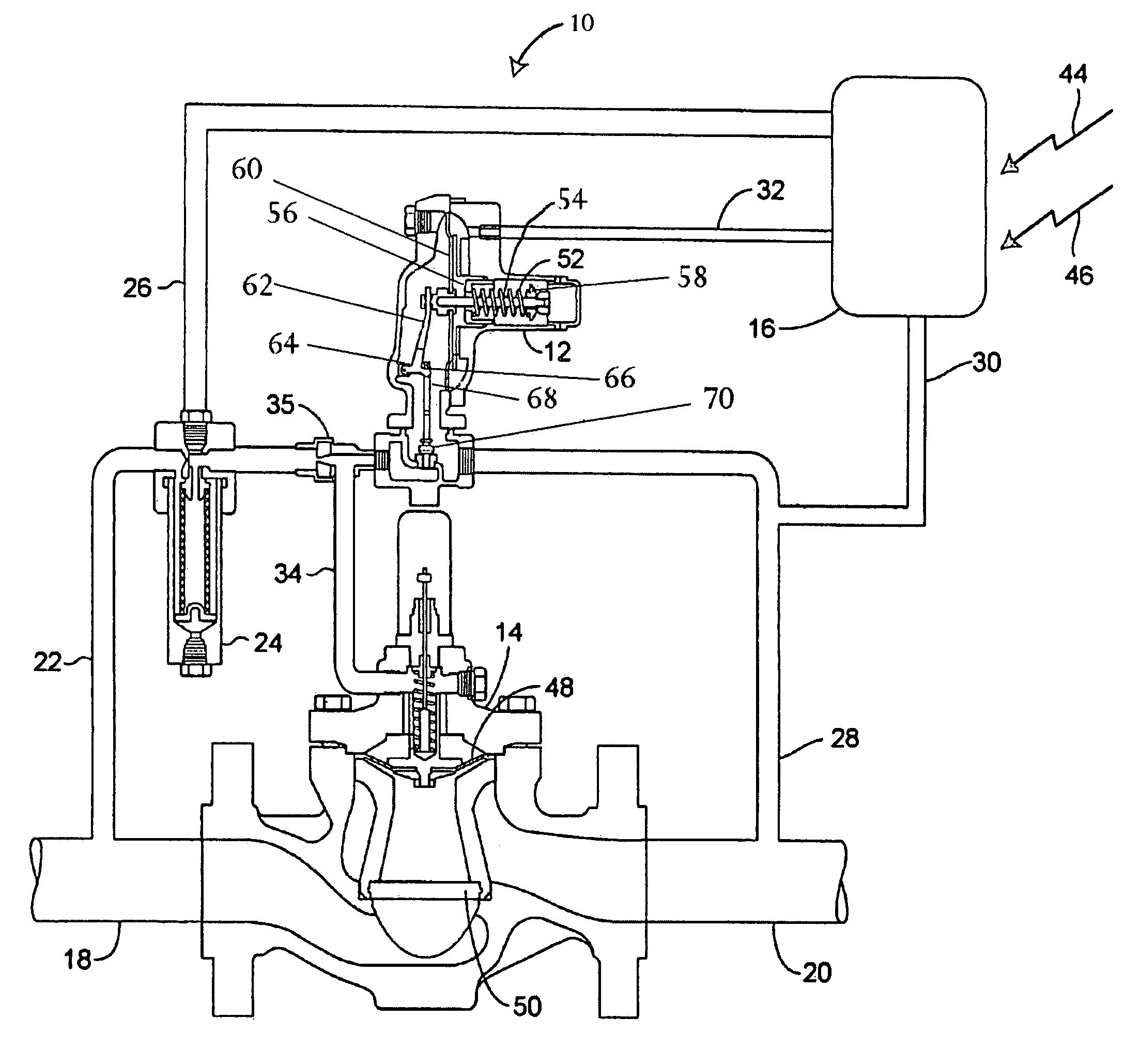 Pressure loaded pilot system and method for a regulator without atmospheric bleed
