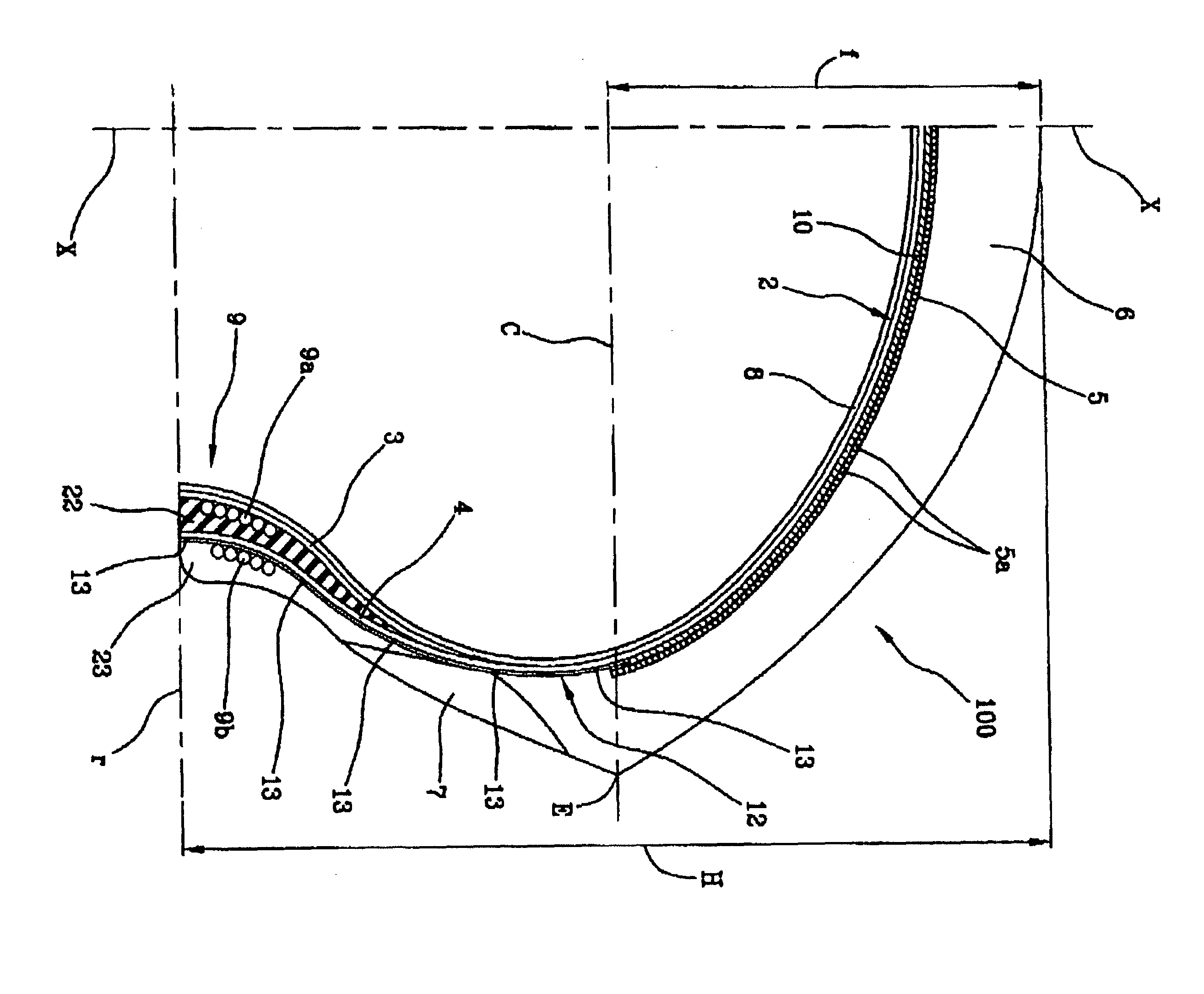 Tyre for a motor vehicle and method for controlling a motor vehicle during a manoeuvre to change direction and/or speed