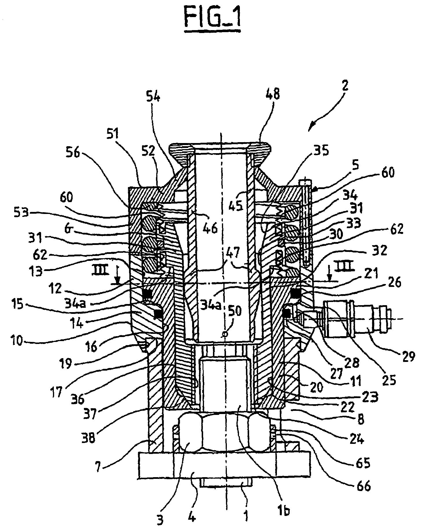 Tensioning device for prestressing a rod, and related tensioning method