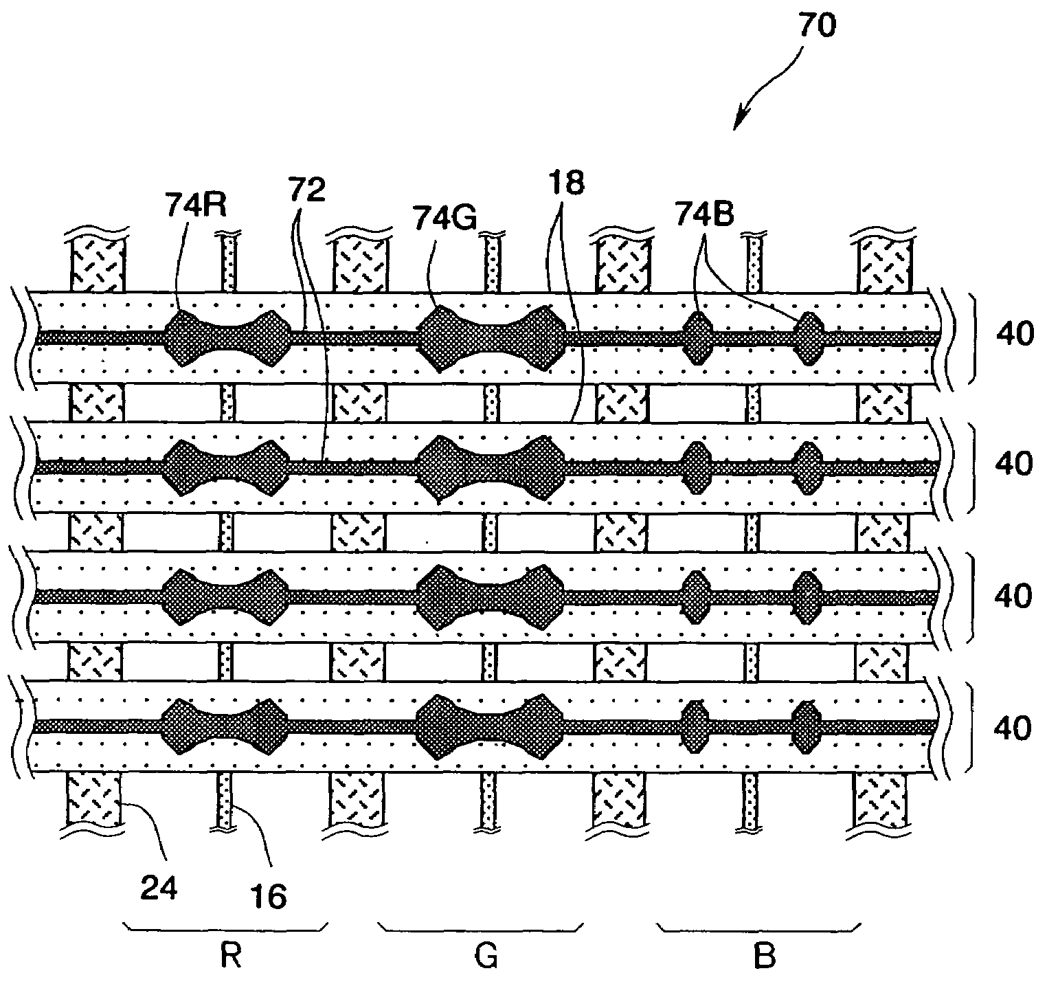 Plasma display device with shielding parts on transparent electrodes