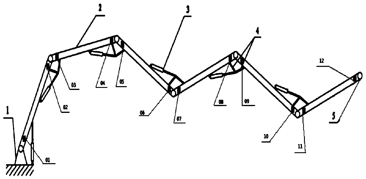 Attitude detection system and method for multi-section jib