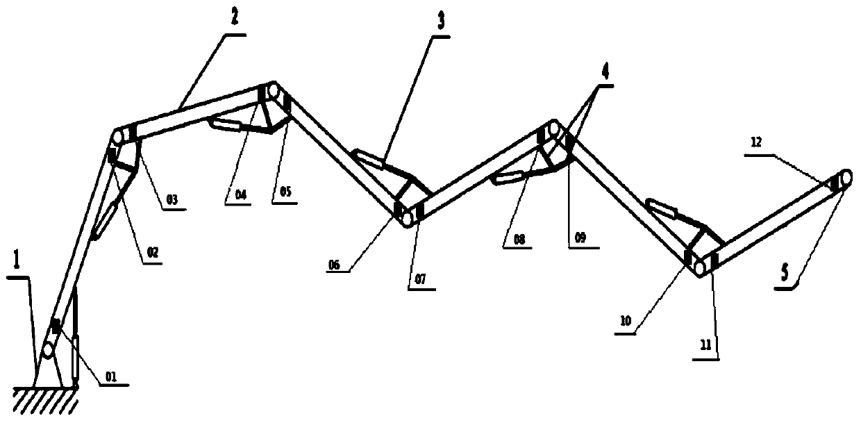 Attitude detection system and method for multi-section jib