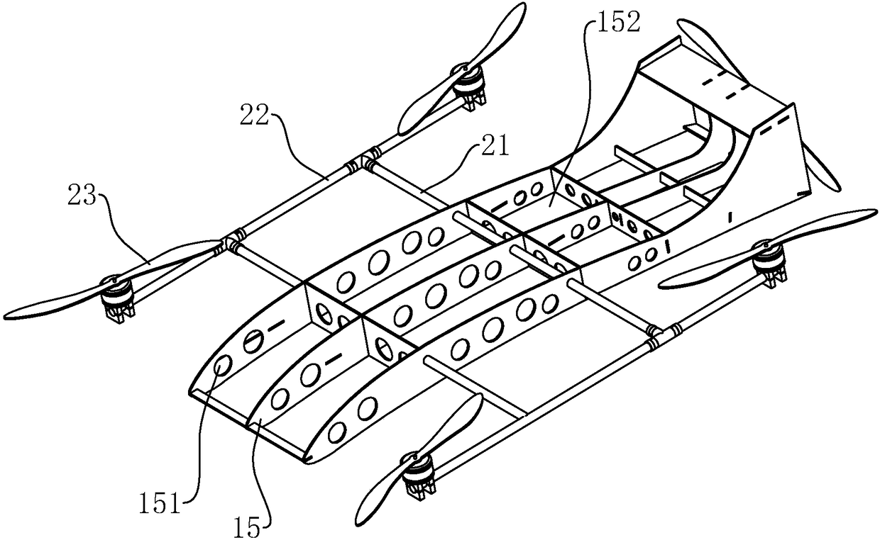 Multi-rotor-wing unmanned aerial vehicle with power wing body