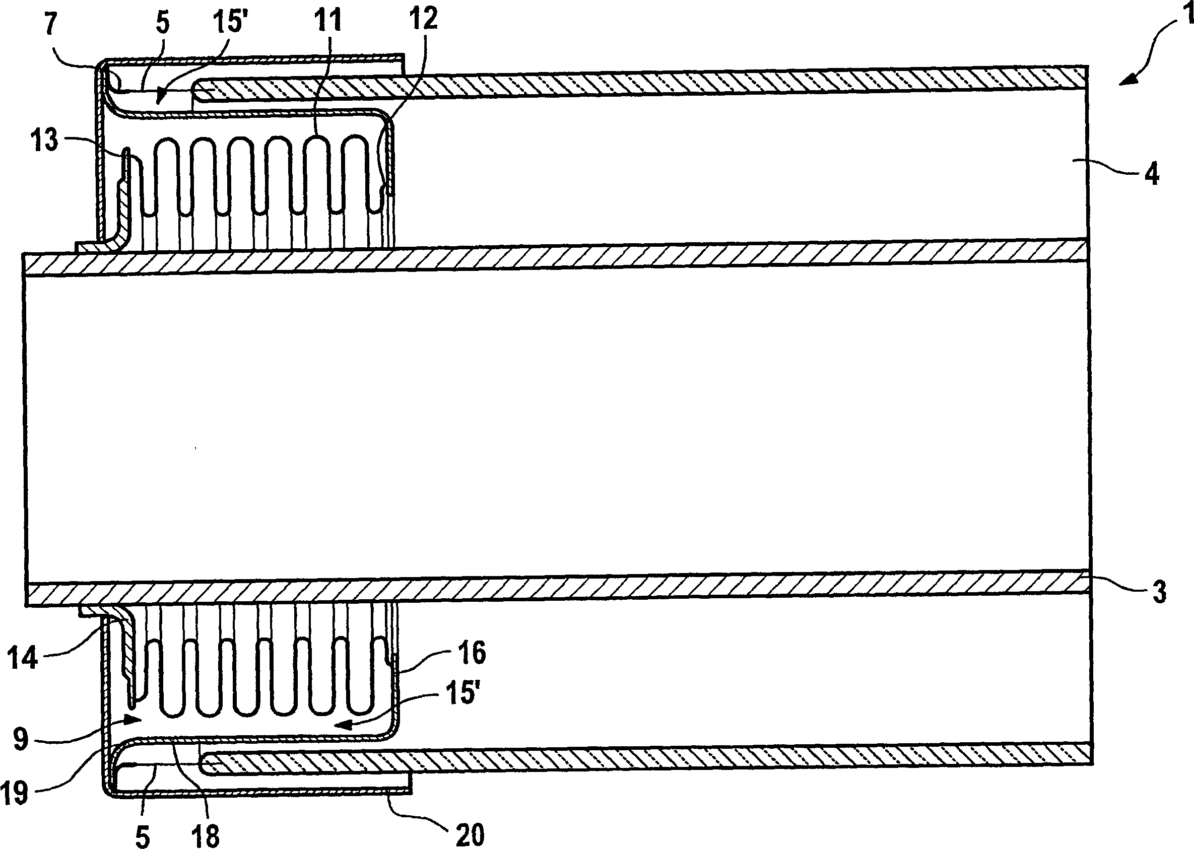 Heat absorption tube for solar energy