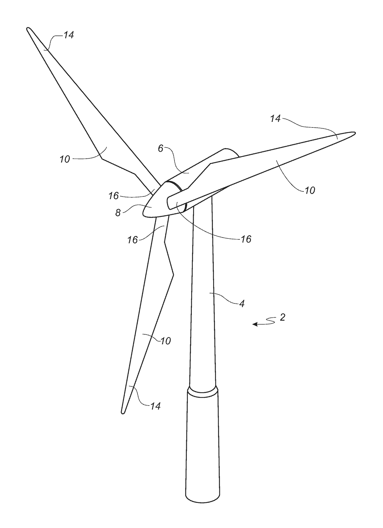 Wind turbine blade with anchoring sites