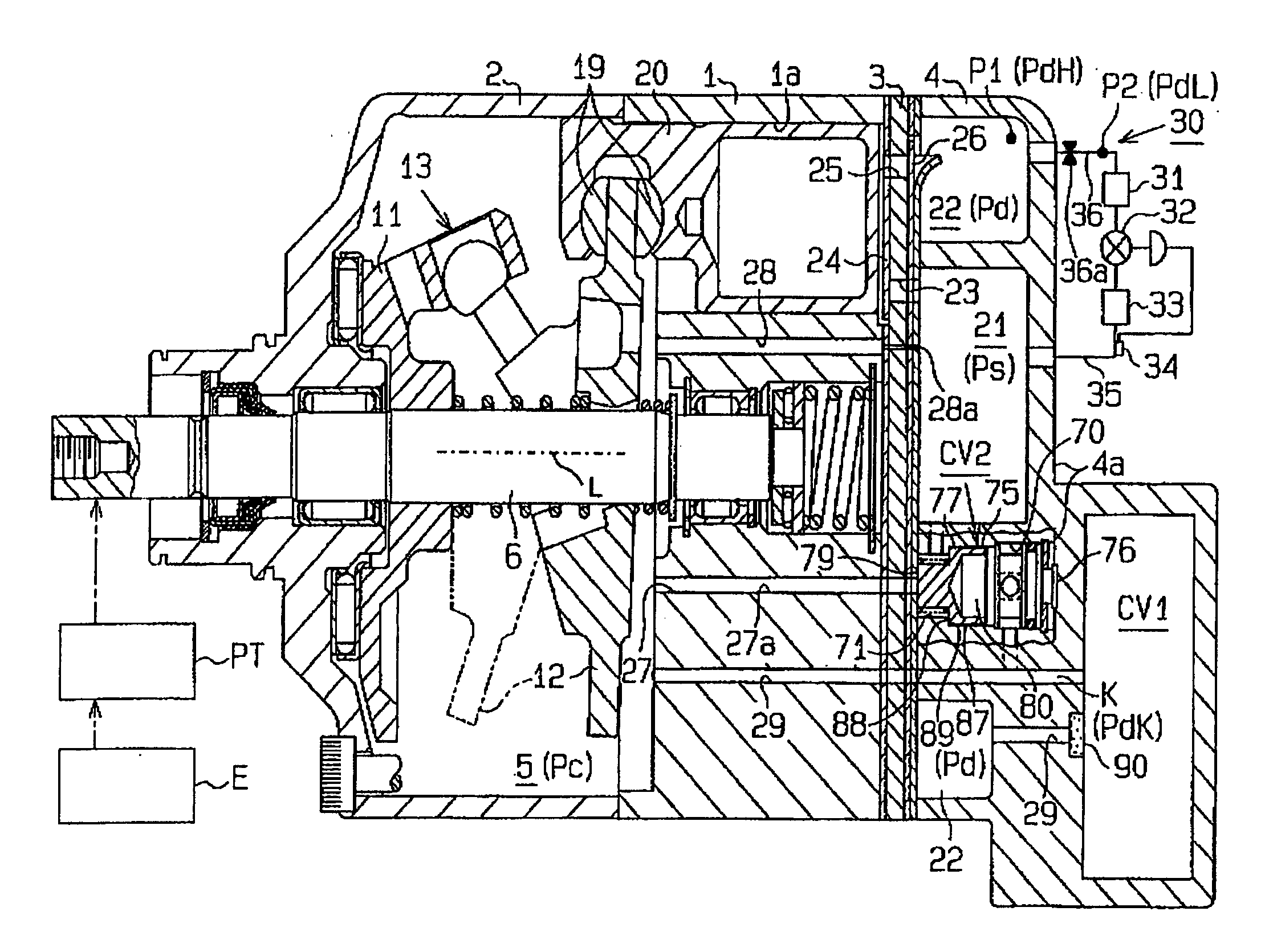 Displacement control mechanism for variable displacement compressor