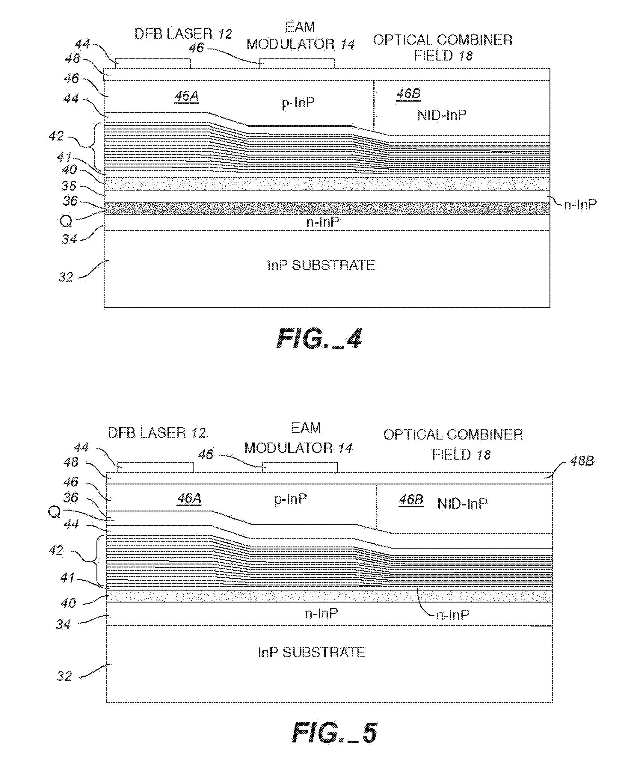 Monolithic Transmitter Photonic Integrated Circuit (TxPIC) with a Traversely Disposed Output