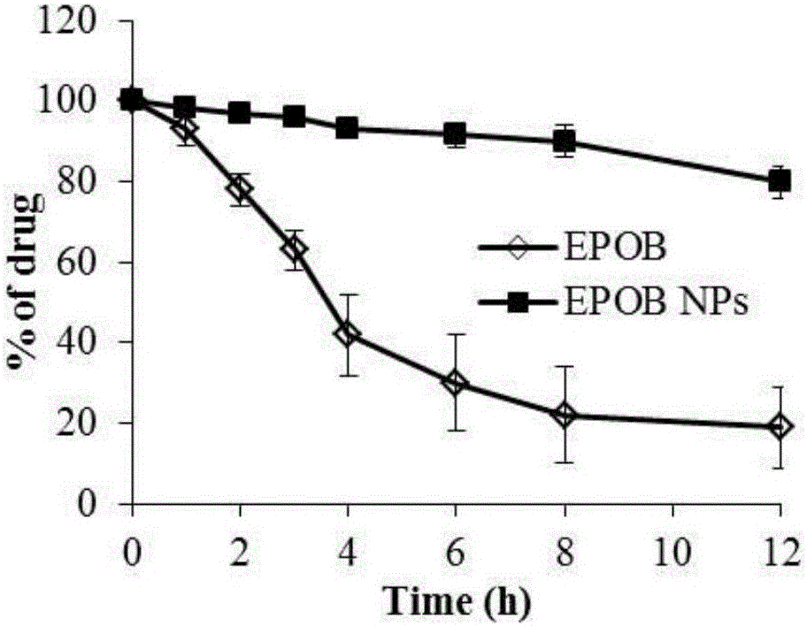 Epothilone B polymer nanoparticle preparation for treating tumors and preparation method thereof