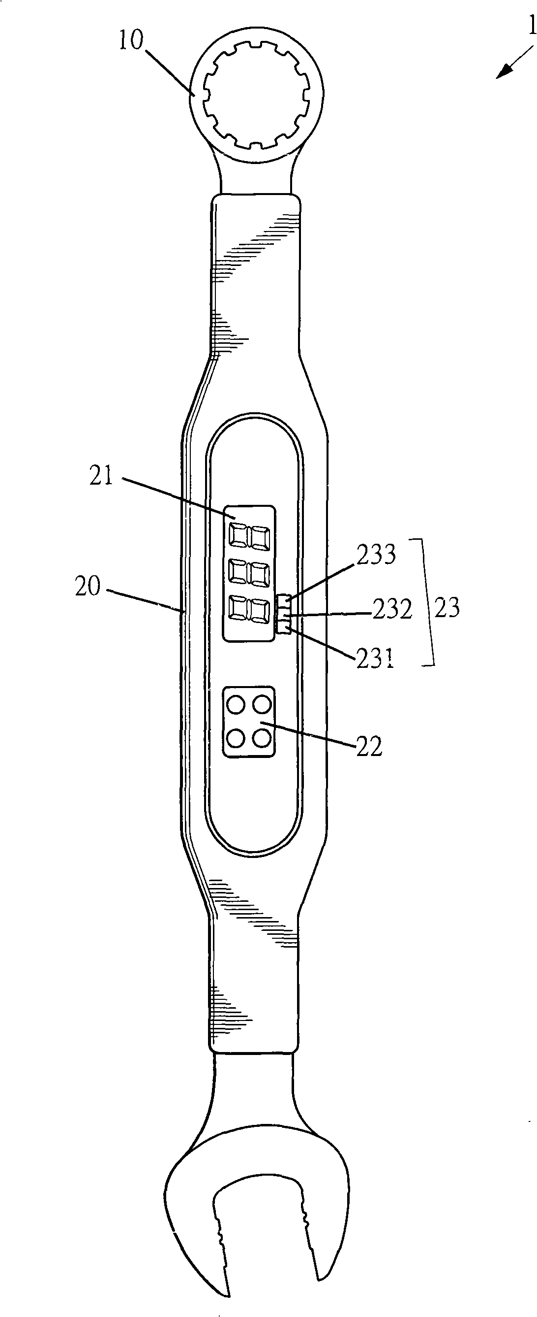 Wrench display setting device