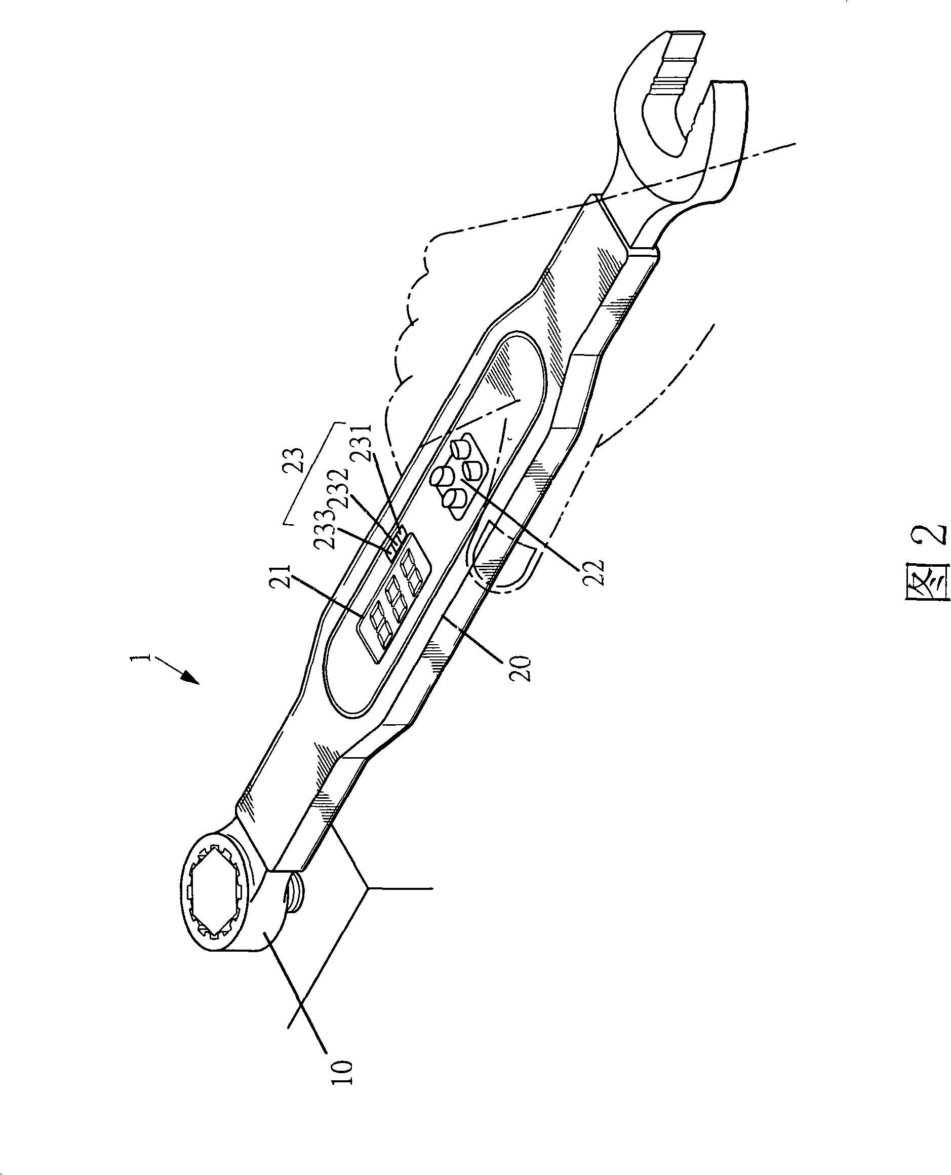 Wrench display setting device