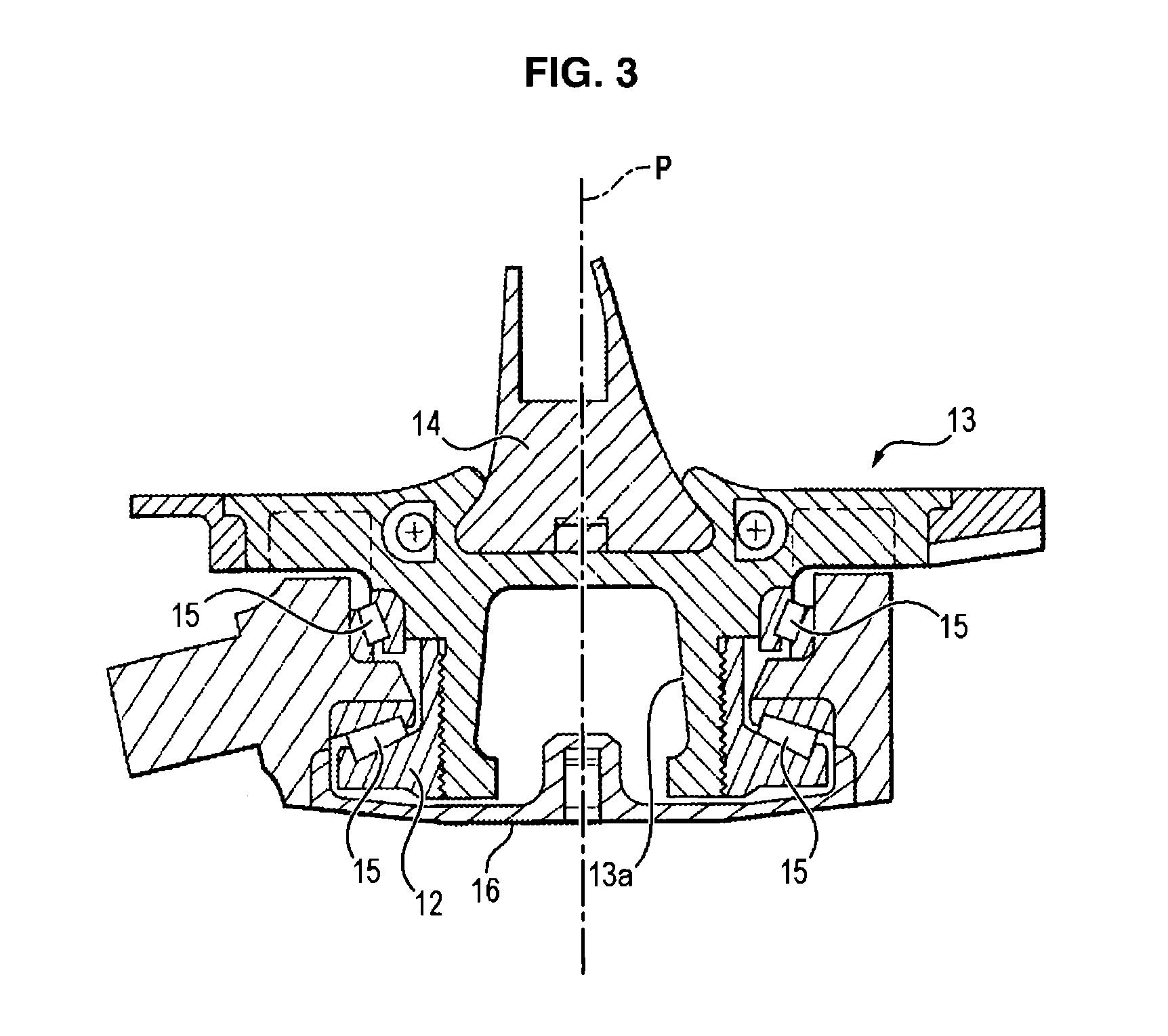 Hub for radial housing of a helical ring of a turbomachine with variable-pitch blades and assembly comprising such a hub