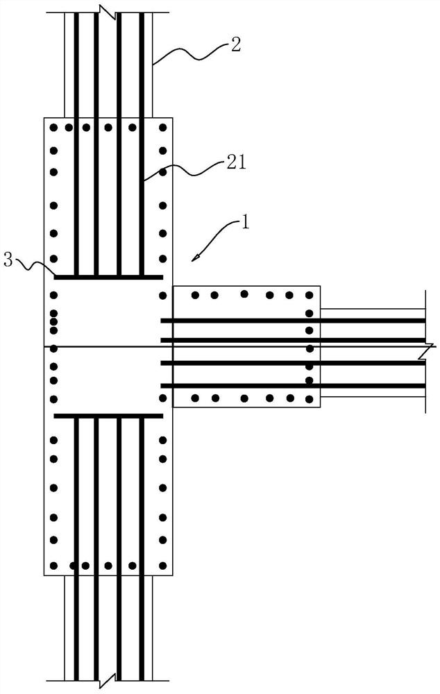 A treatment method for reinforcing bars of beam-column joints used for installing embedded parts of vibration isolators