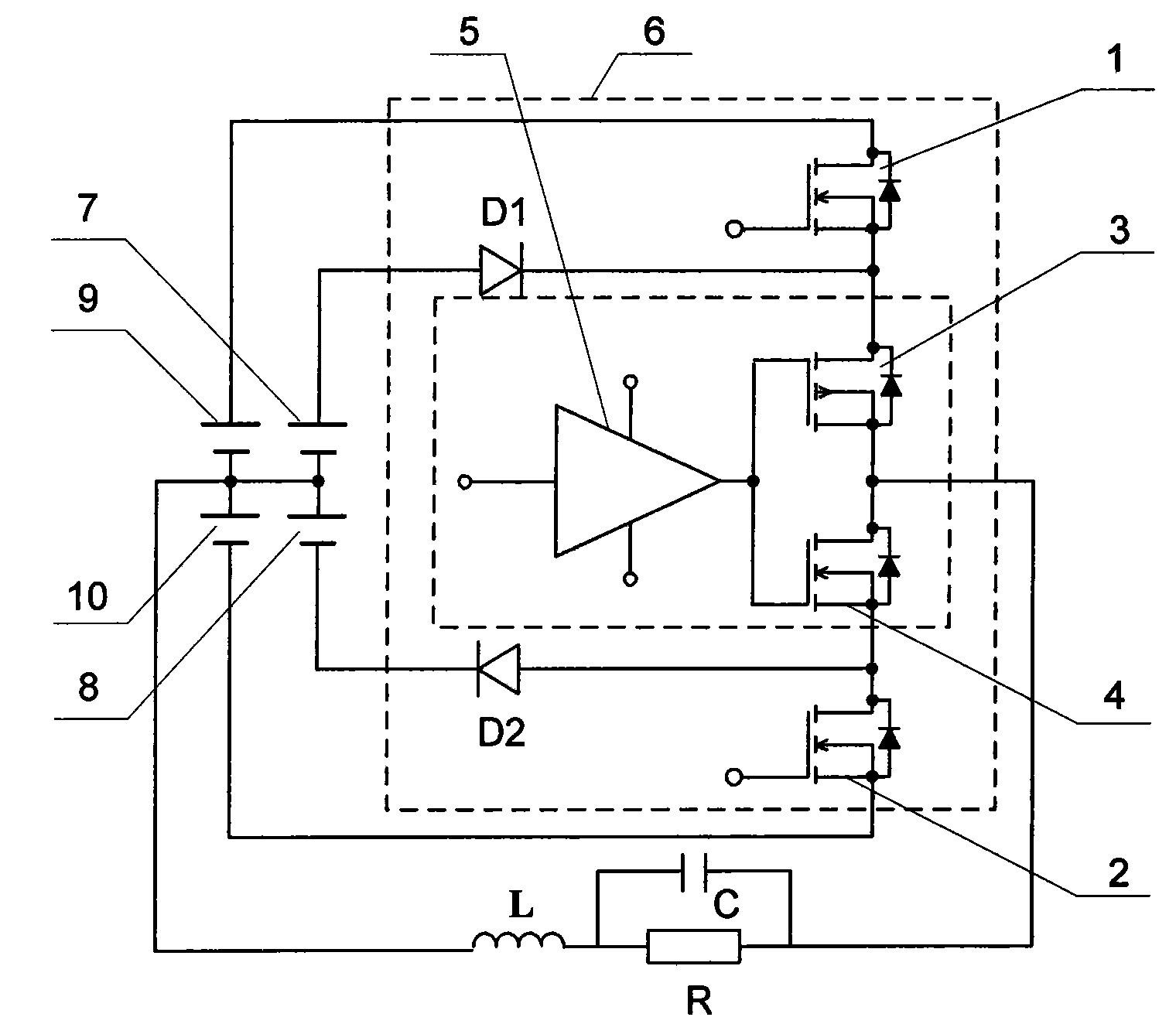 Composite power inverter with linear output and PWM output