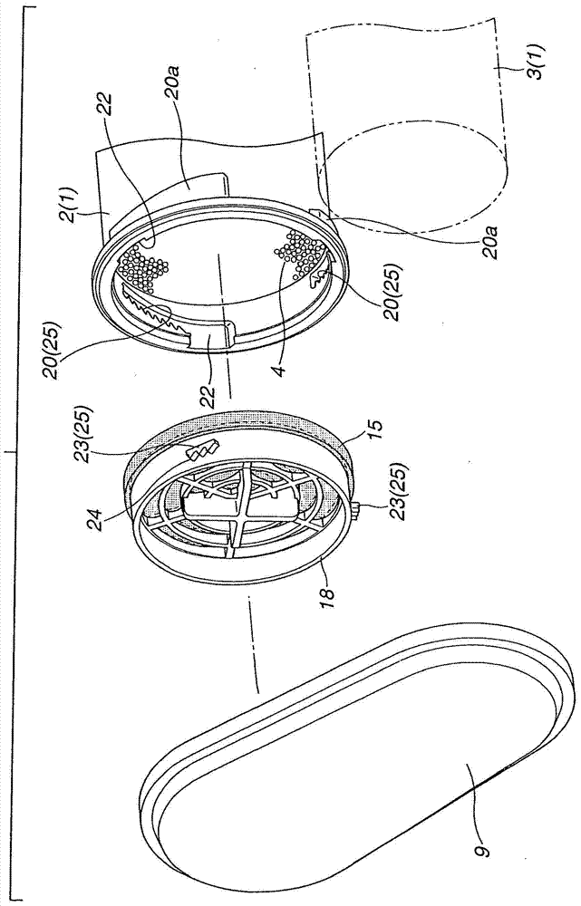 Evaporated fuel treatment device