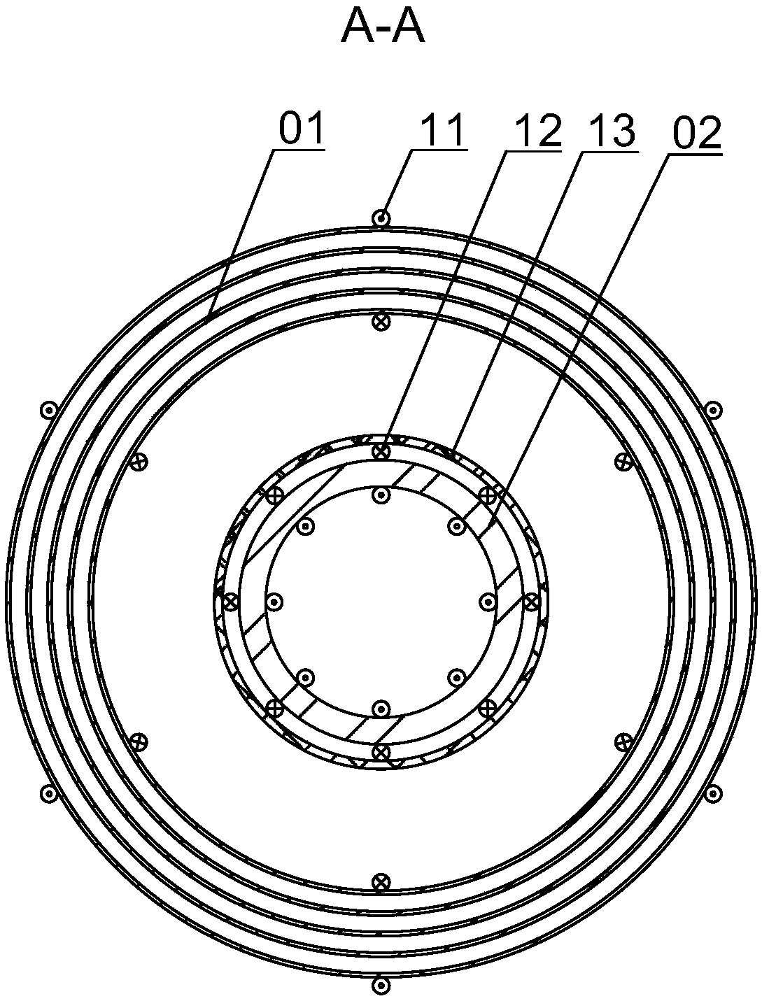 Degaussing coil device for ferrite-permalloy composite magnetic shielding barrel