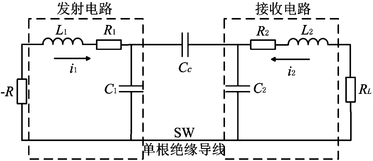 Electric field coupling singlet line electric energy transmission system based on negative resistor
