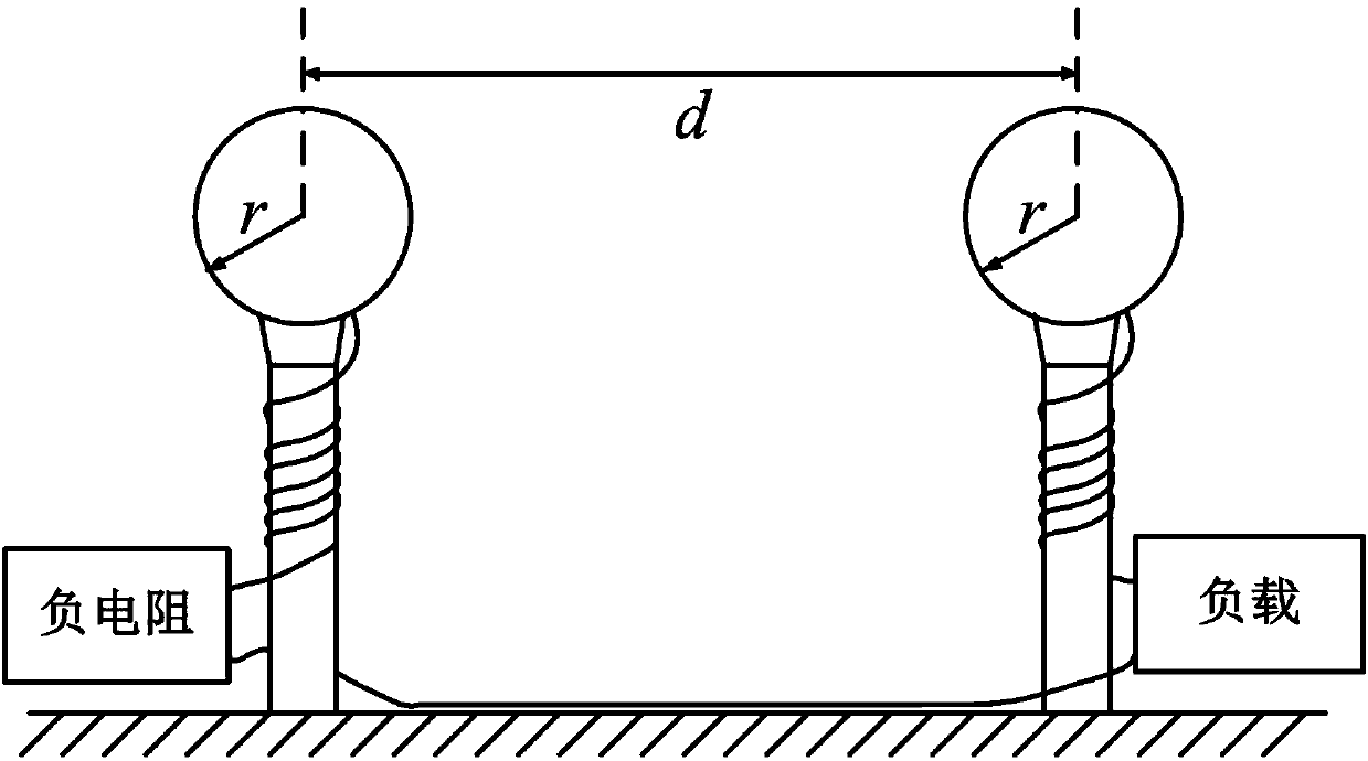 Electric field coupling singlet line electric energy transmission system based on negative resistor