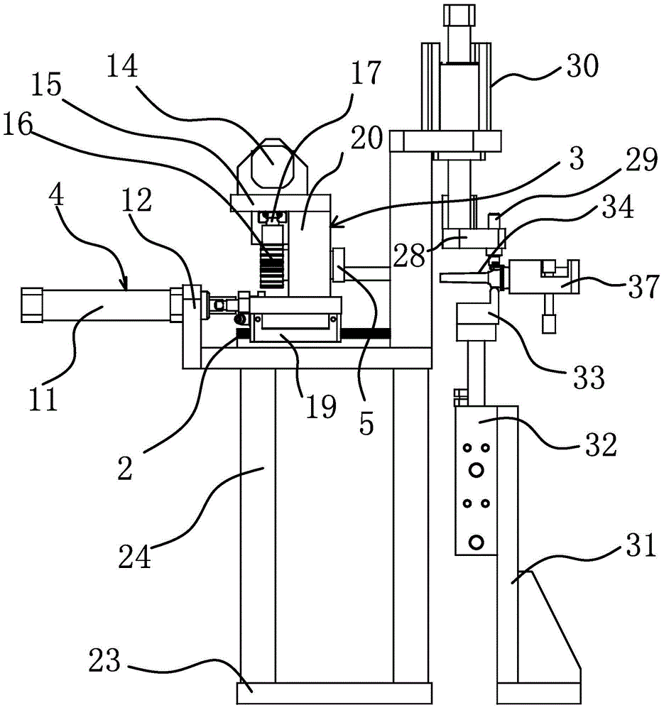 A turning device for the cover of the plastic needle blue cover in the infusion set assembly machine