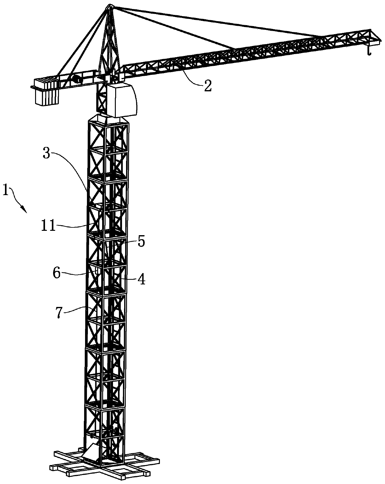 Tower crane climbing system