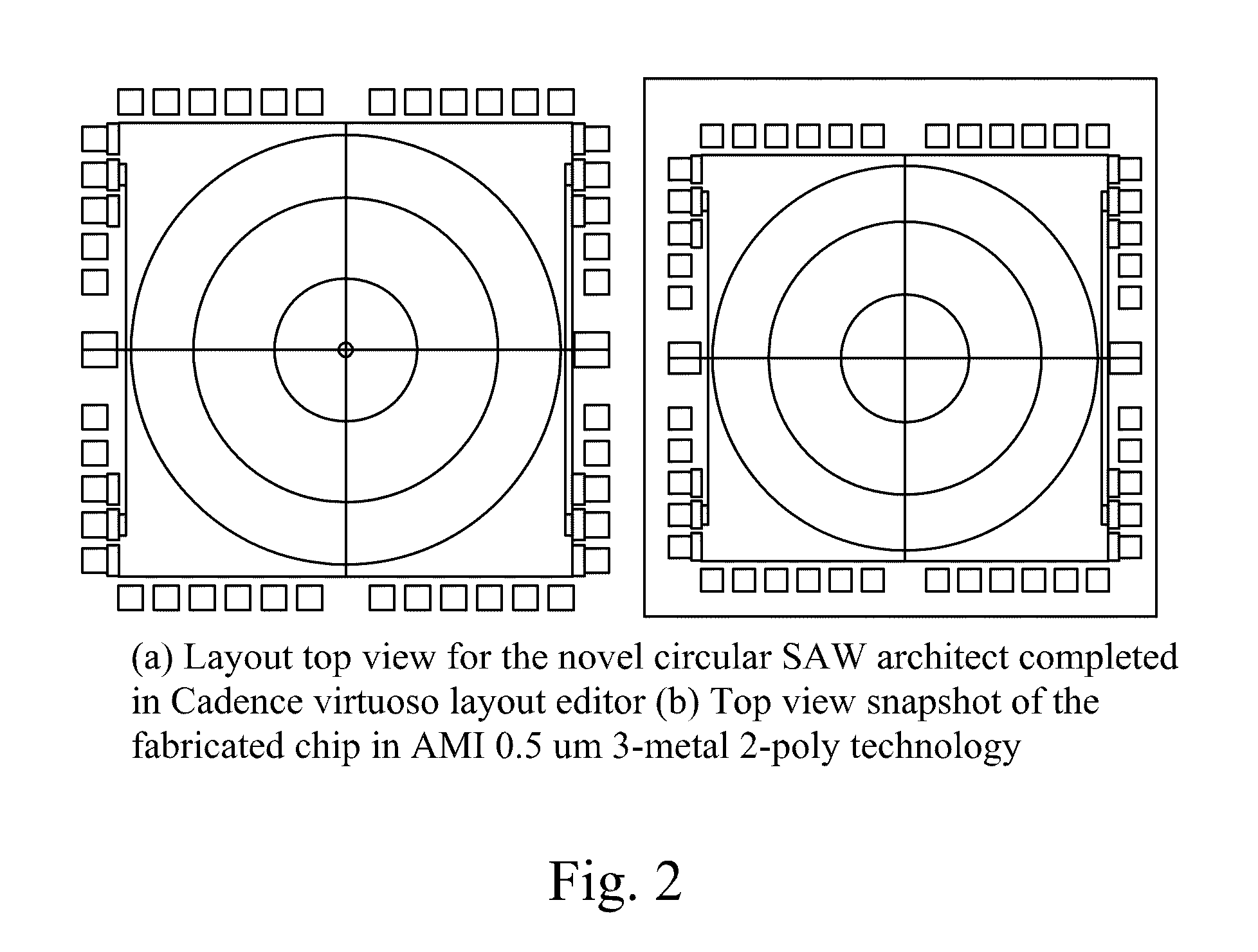 Circular surface acoustic wave (SAW) devices, processes for making them, and methods of use